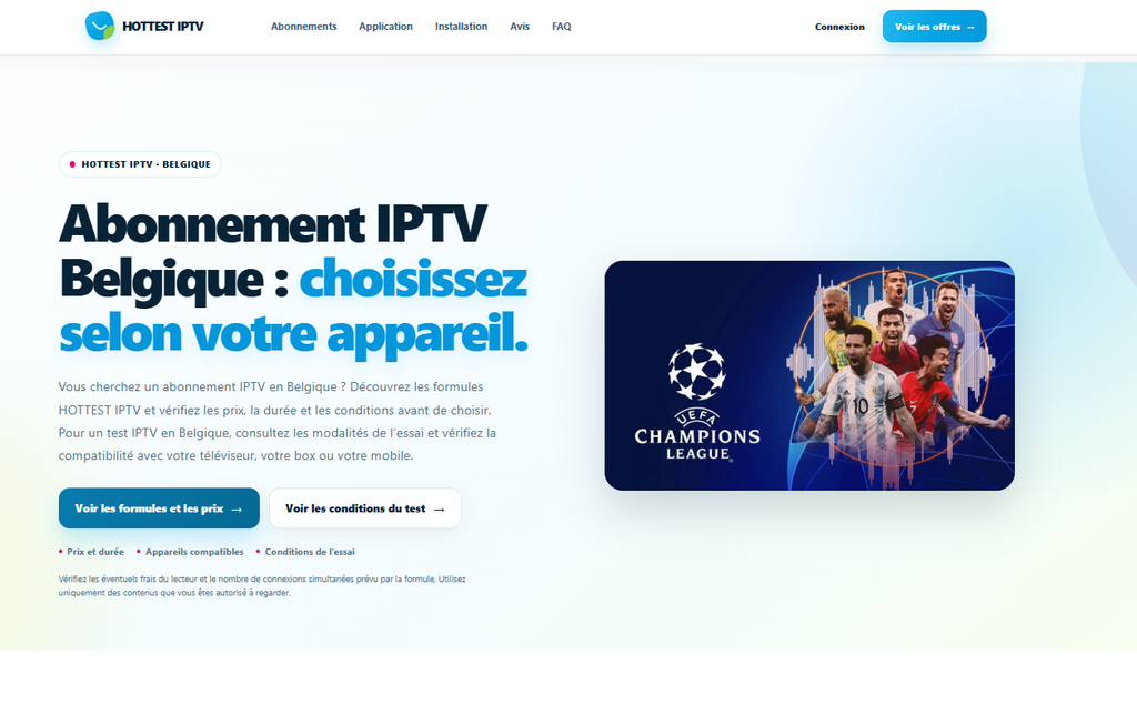 Abonnement IPTV Belgique